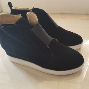 Eyelets Wedges Inner Height Zipper Booties Suede